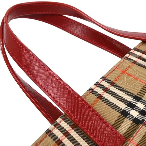 Burberry Beige Canvas House Check Tote Handbag 195921 - Picture 4 of 10